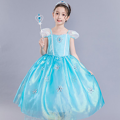 Frozen Elsa Cosplay Costume Kid's Girls' Dresses Mesh Christmas ...