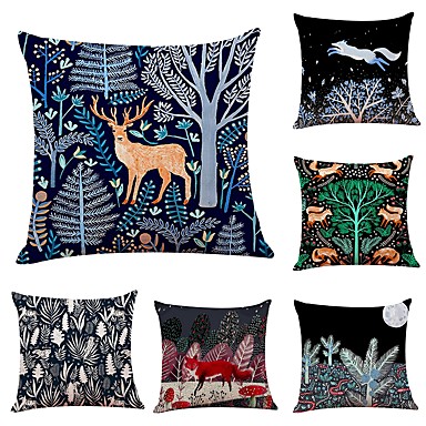 Cushion Sets Online For 2019 6 Pcs Linen Pillow Cover Special Design Animal Fl Print New Arrival European Style