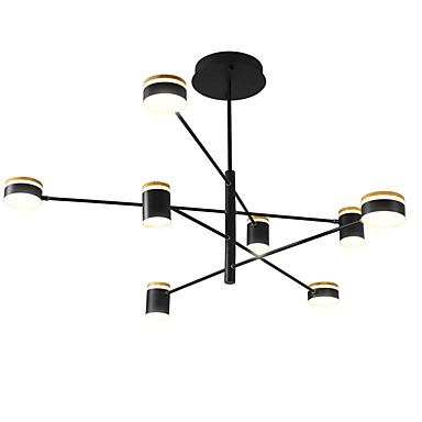 8 Lights Led Industrial Chandelier Ambient Light Black