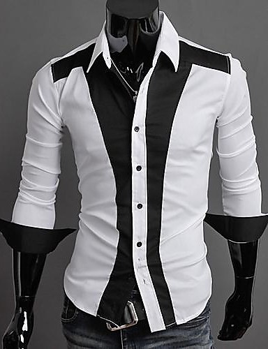 Men's Casual Long Sleeve Slim Shirt 1987859 2018 – $20.99