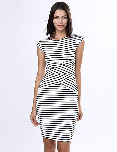 Women's Vintage Bodycon Dress - Striped / Fine Stripe 3422958 2018 – $10.49