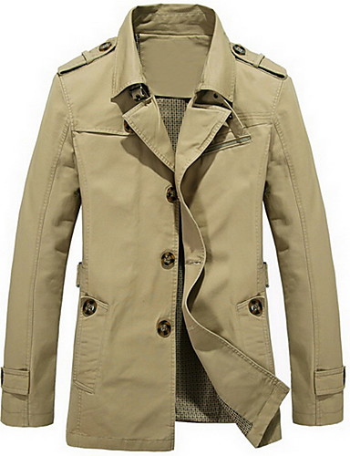 Men's Trench Coat - Solid Colored, Formal Style 4758152 2018 – $38.99