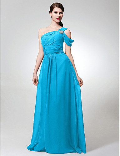 Jersey One Shoulder Purple Prom Dress 5442